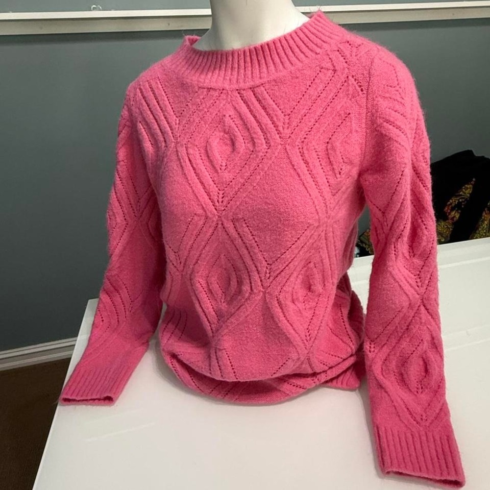 Talbots Pink Cable Knit Sweater
